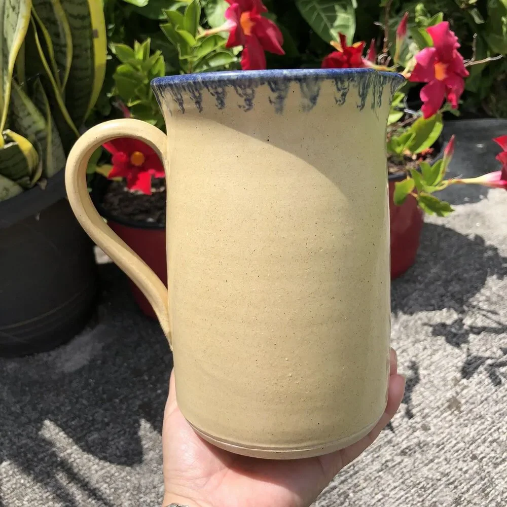 VTG 1996 Nancy Anderson Pennsylvania Pottery Sunflower Pitcher Signed USA